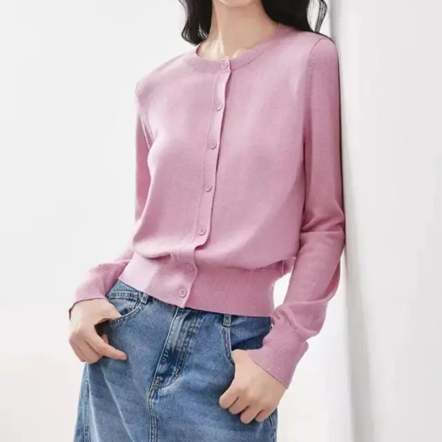 Spring And Autumn Fashion Temperament Wild Thin Bottoming Top For Women Pink - Shop at LoveMi