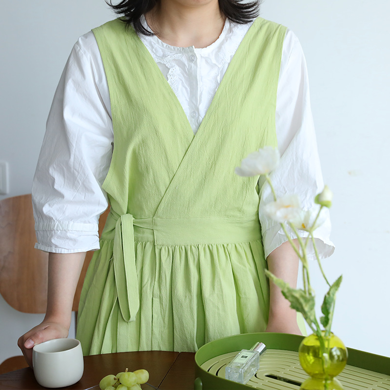 Japanese Fairy Cotton Apron Can Be Worn On Both Sides