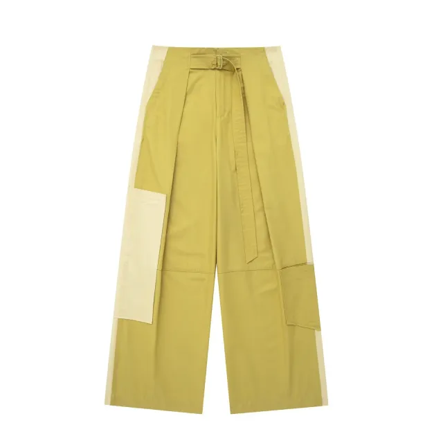 Women's Patchwork Three piece Windbreaker Fabric Shirt Midi Skirt Skirt Waist With Trim Straight Pants M - Shop at LoveMi