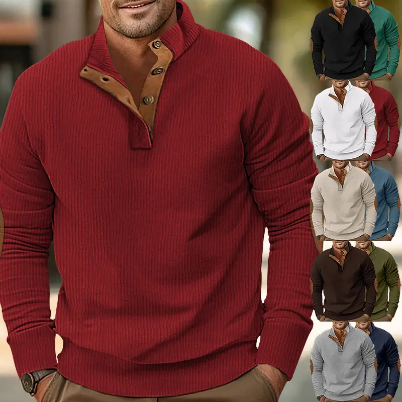 Patch Pocket Jacket Stand Collar Long Sleeve