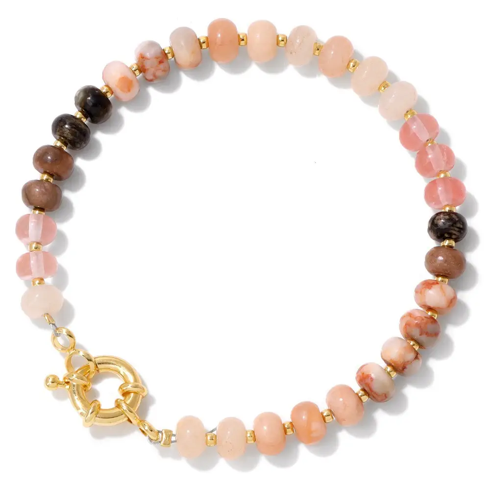 Wheel Stone Bead Bracelet Women