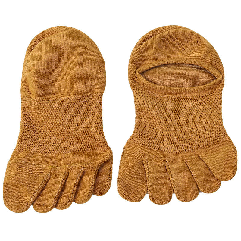 Invisible Five Toe Socks Summer Thin Low Cut Short Cotton Mesh Breathable Sweat Absorbing