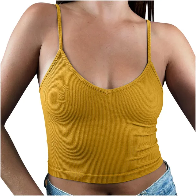 Comfort Casual Solid Color Sleeveless Sports Vest Yellow - Shop at LoveMi