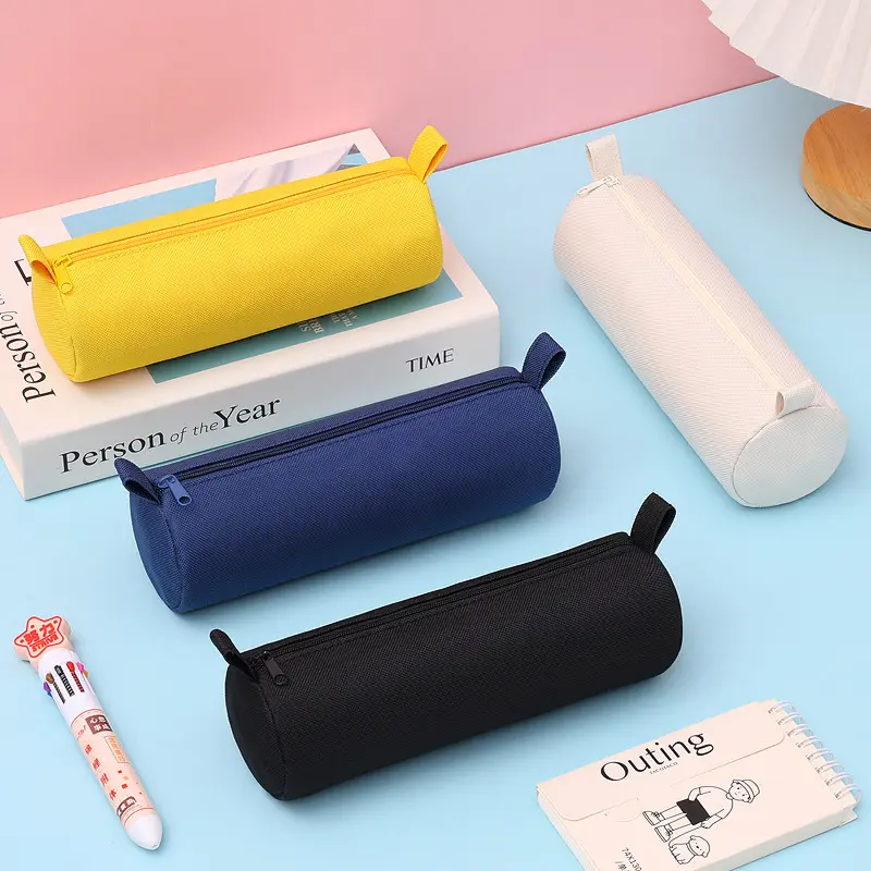 Cylindrical Cute Cartoon Pencil Case