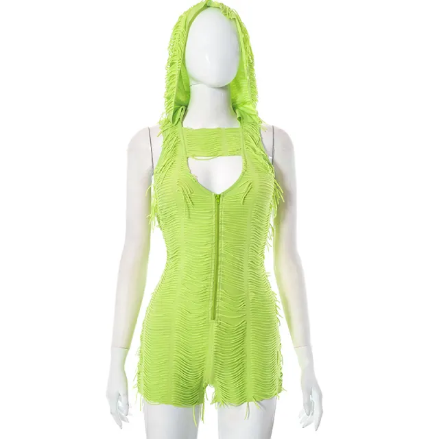 Women's Fashion Solid Color Casual Zipper Sleeveless Jumpsuit Green - Shop at LoveMi