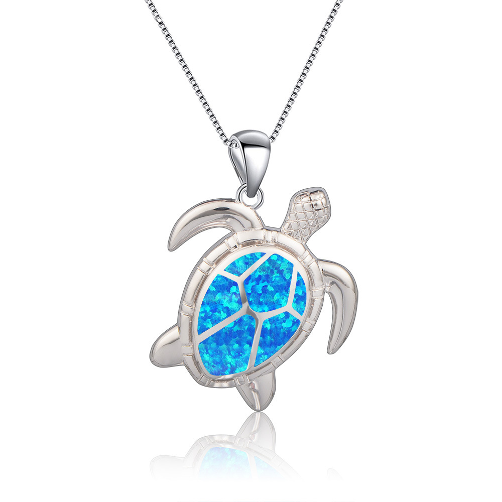 Opal Turtle Necklace Turtle Pendant Clavicle Chain