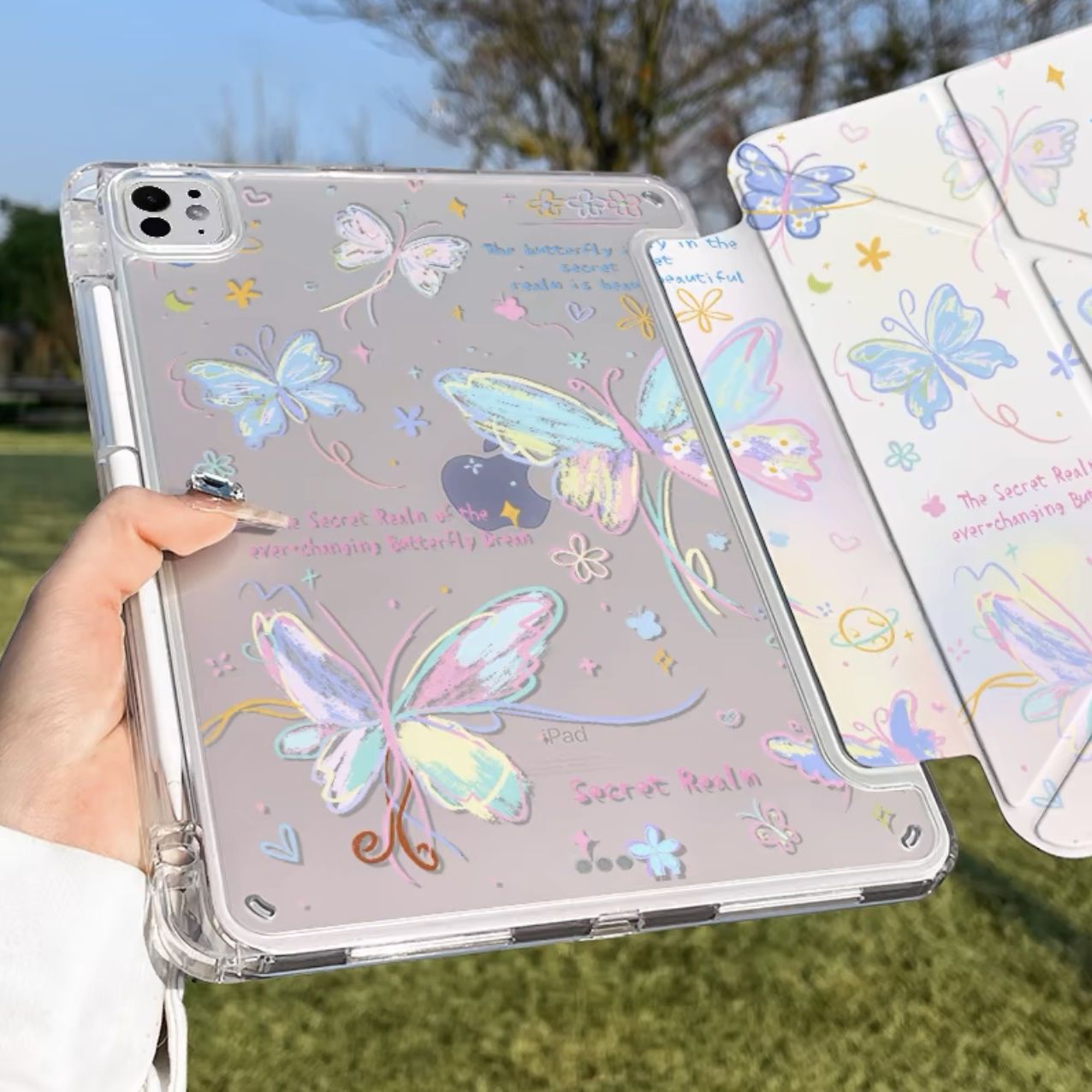 Ins Secret Realm Butterfly Y-fold IPad Tablet