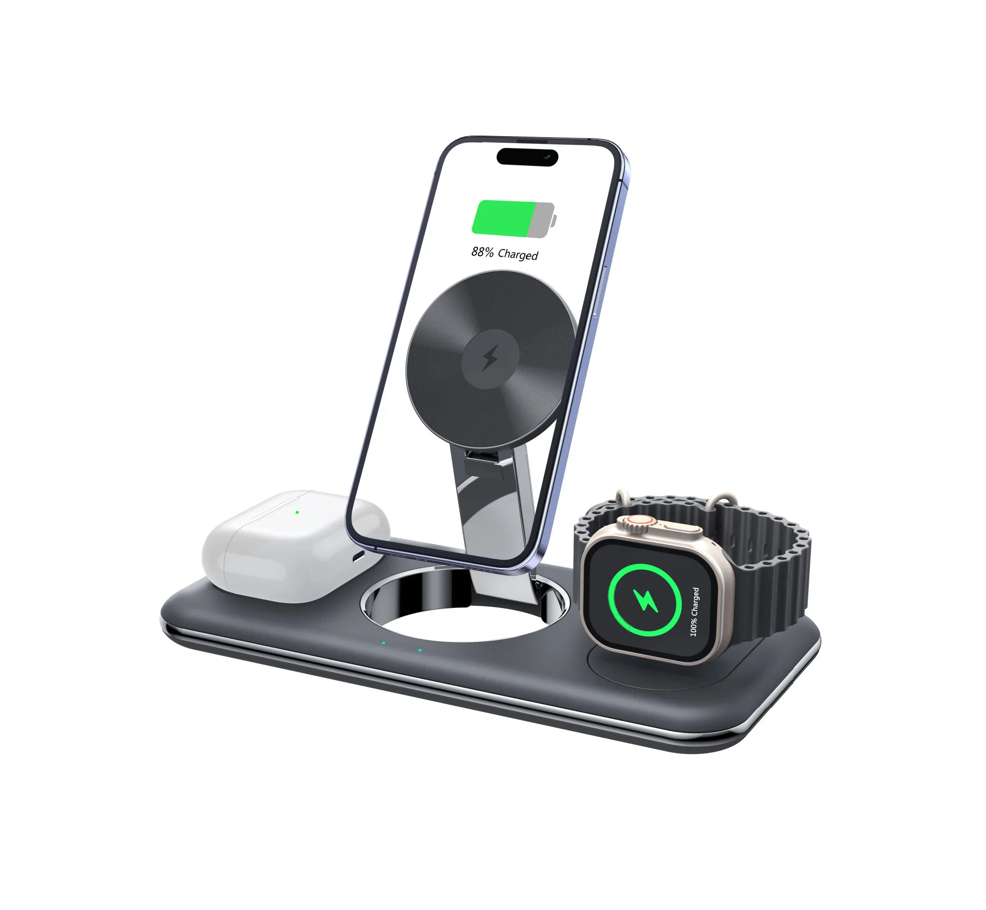 Folding Magnetic Wireless Charger Charger Desktop Bracket – image 4