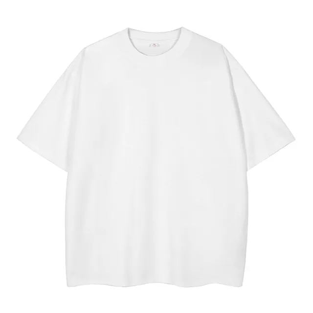 Double Yarn Short Sleeve Sweat absorbing Cotton T shirt Top White - Shop at LoveMi