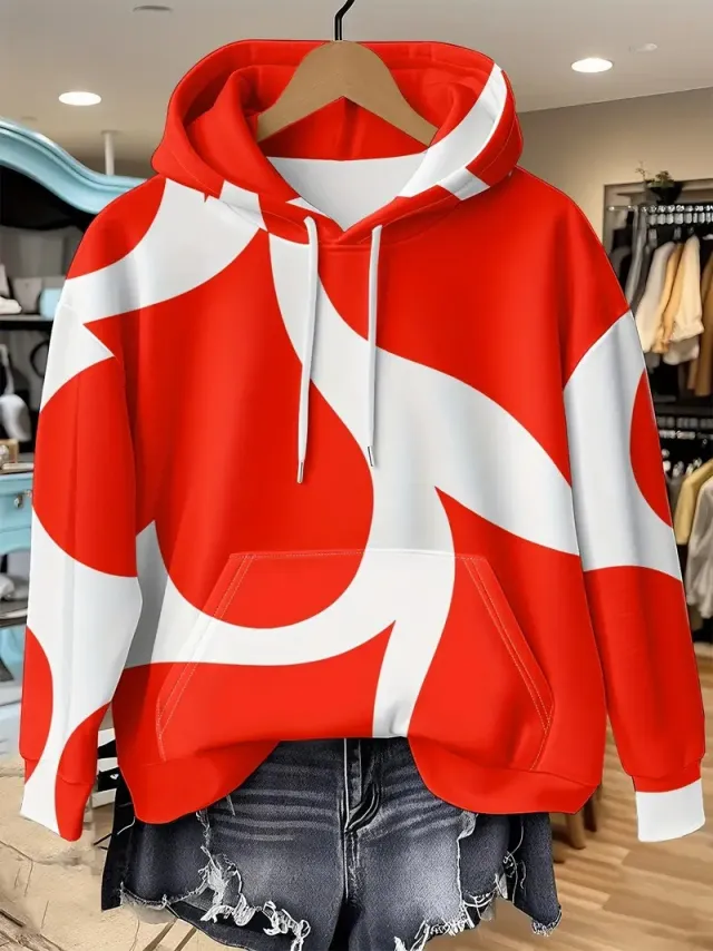 Women's Printed Hooded Pullover Sweatshirt N0023 Xxl - Shop at LoveMi