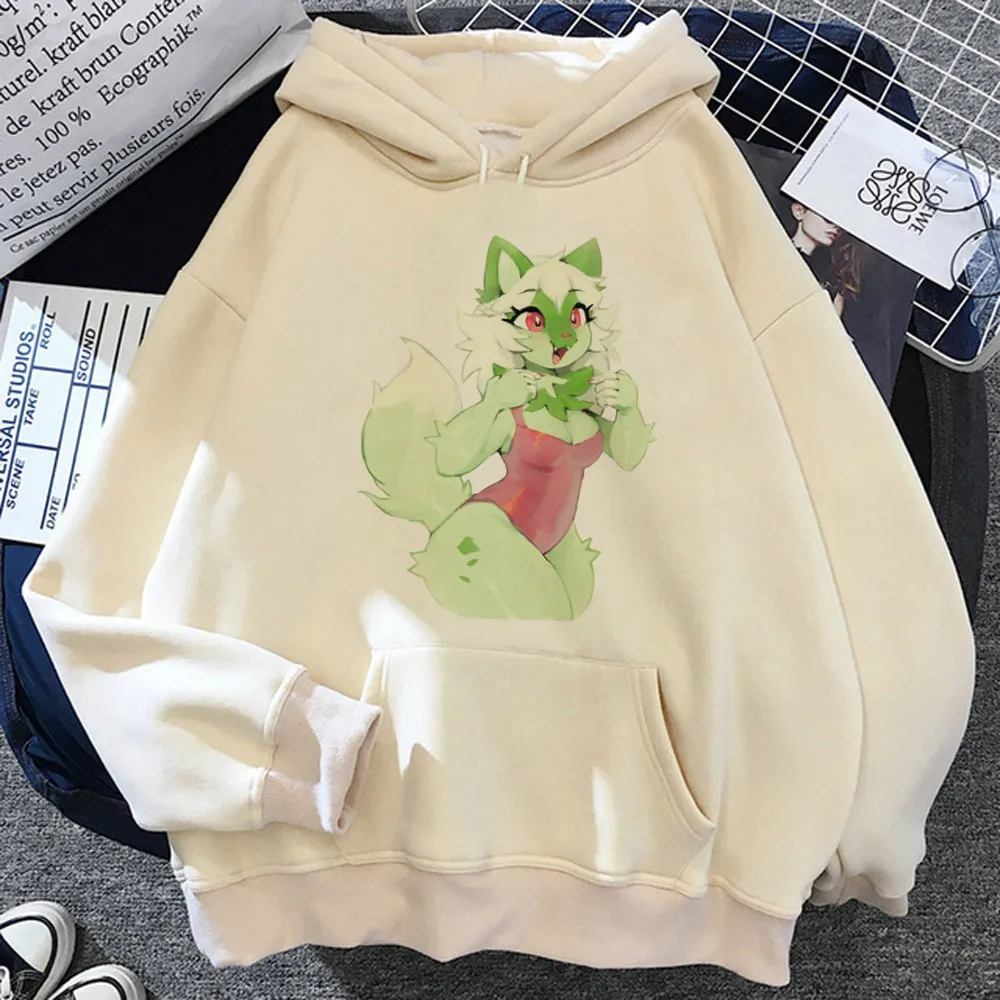 Furry Hoodie Youthful Y2K Pattern Kawaii Athleisure Teen - Style10-Xl