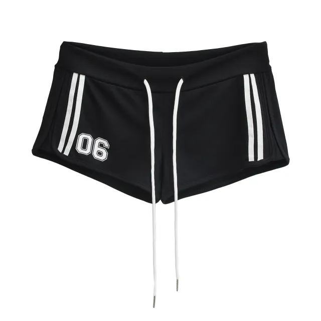 Sport Waistcoat For Women Top Drawstring Low Waisted Shorts Black Shorts 24152 - Shop at LoveMi