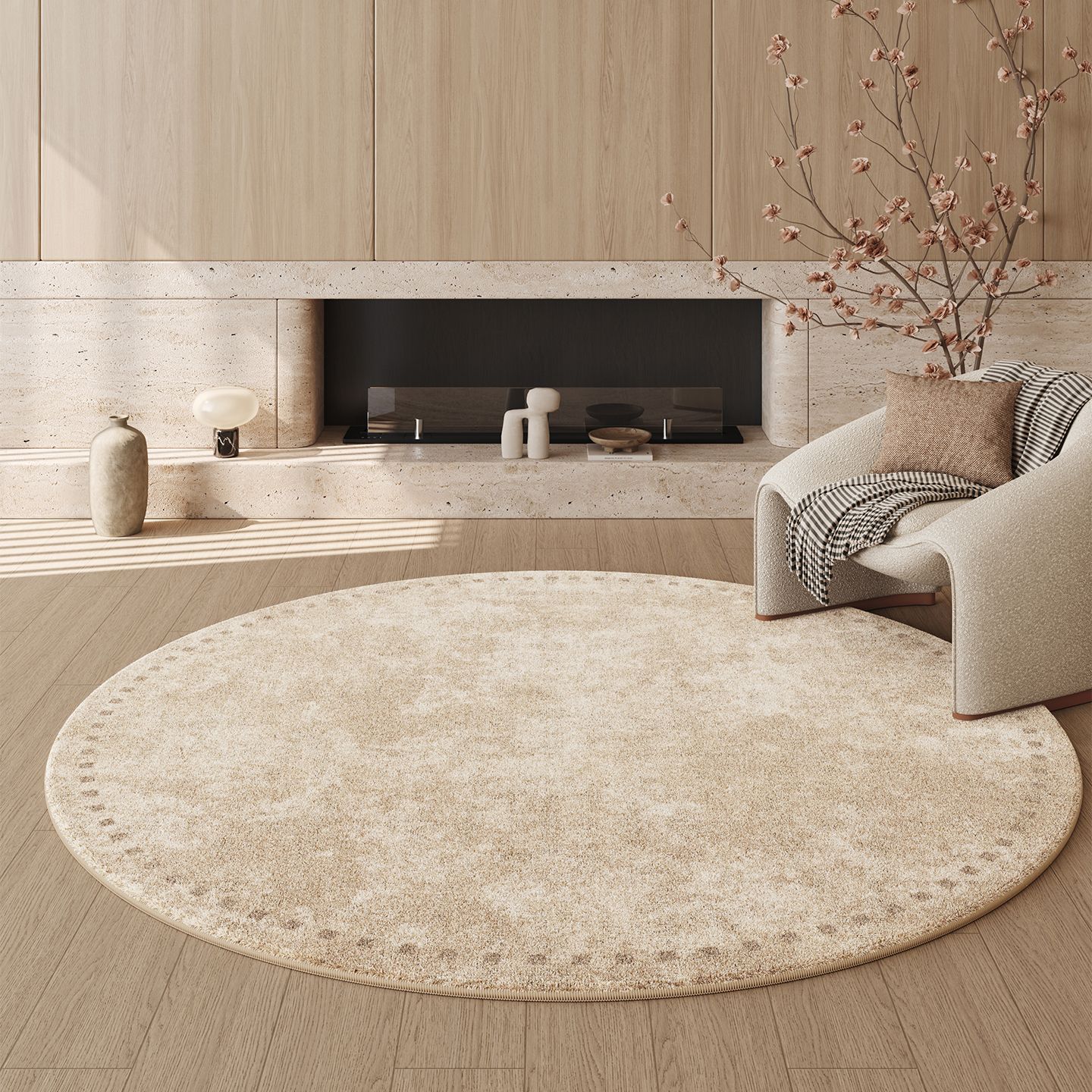 Round Faux Cashmere Rug, picture 10 of 12