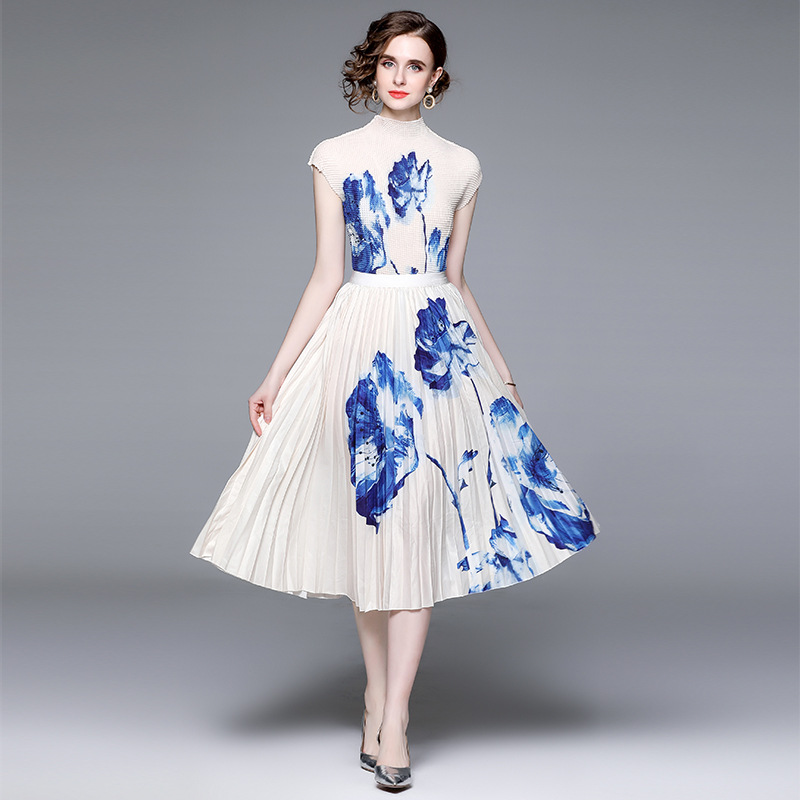 Pleated Two-Piece Top and Skirt Set, picture 2 of 11