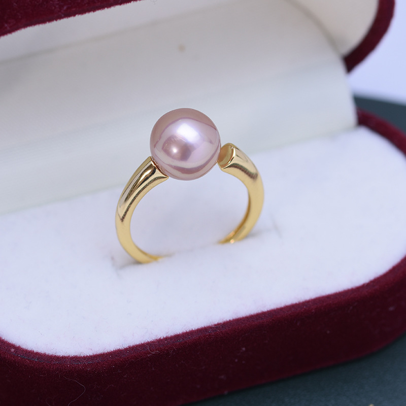 S925 Gold Purple Pearl