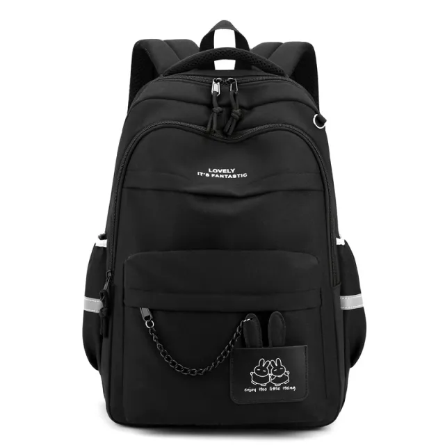 Leisure Travel Backpack New Cute Junior High School Student Schoolbag Black - Shop at LoveMi
