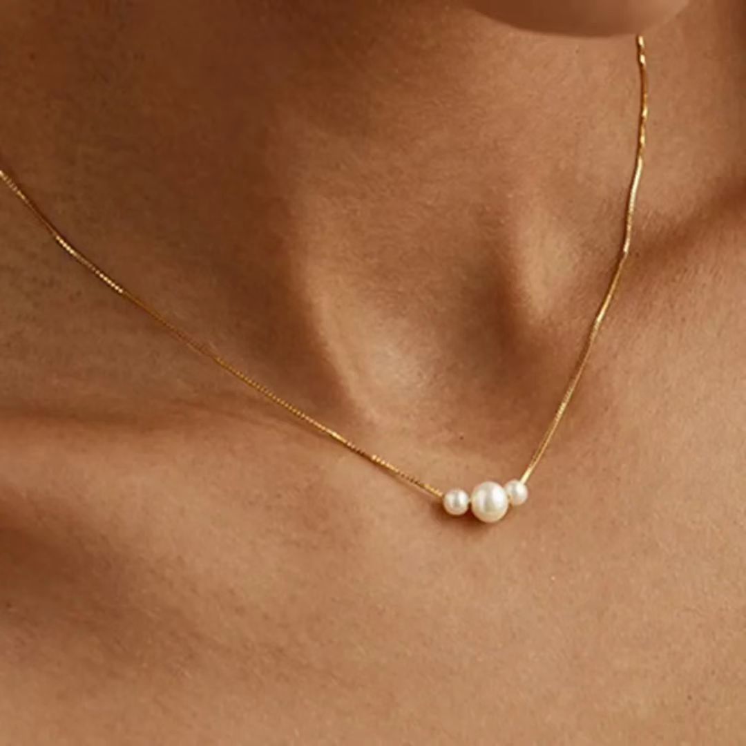 Simple And Elegant Titanium Steel Pearl Snake Chain Necklace For WomenDoes Not Fade