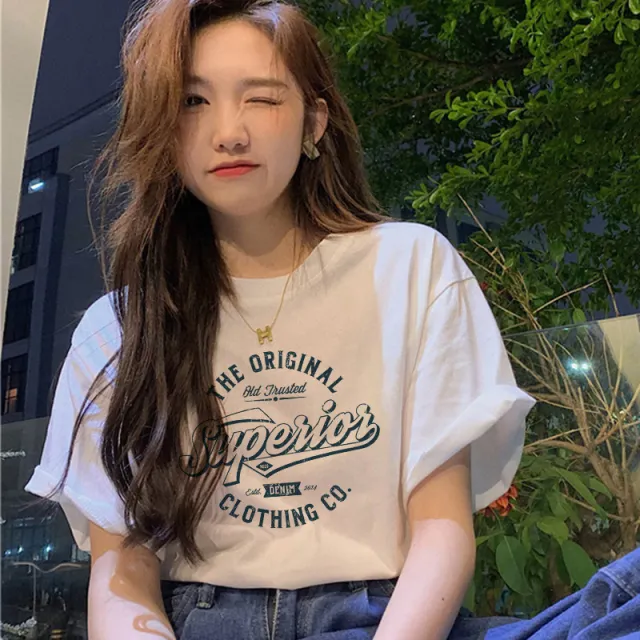 Short sleeved Women's Clothing Ins Fashion Printing Fashion All matching Supelisa M - Shop at LoveMi