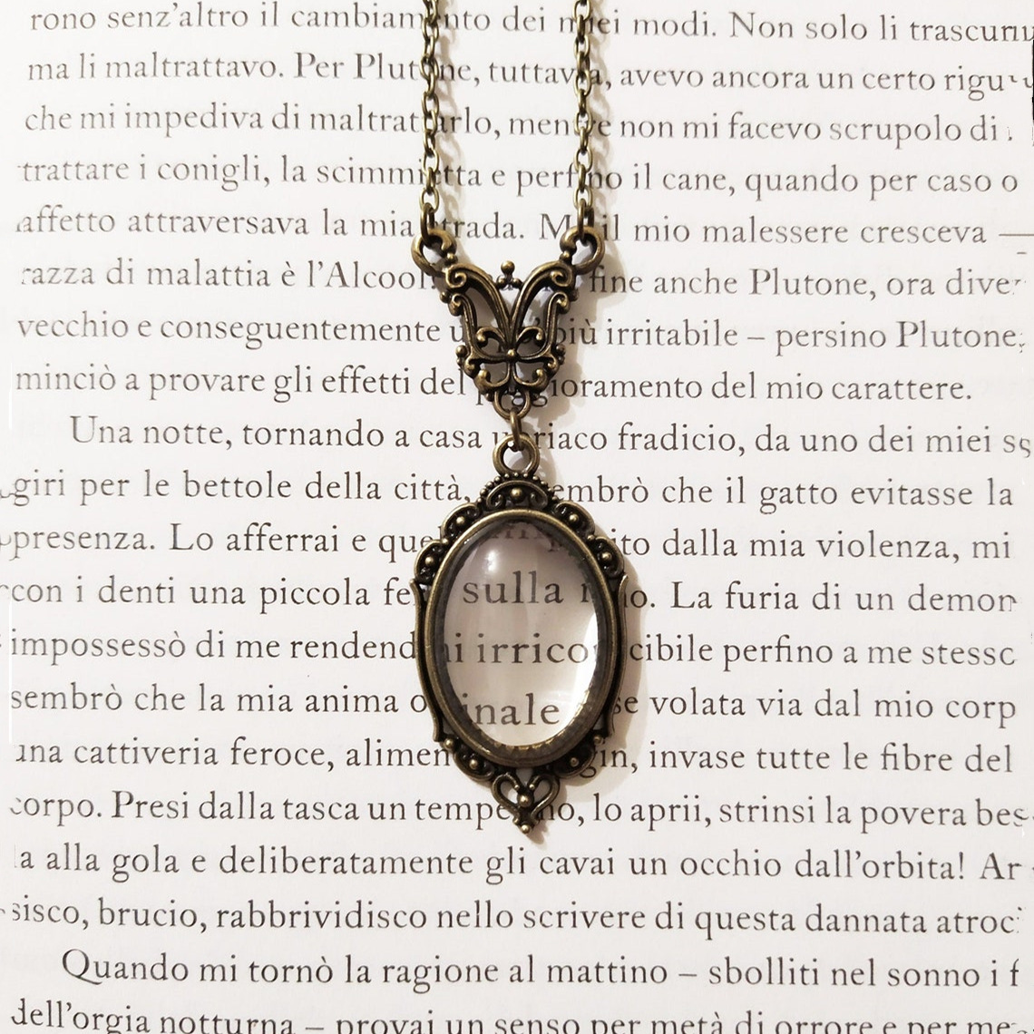 Enlarged Necklace Steampunk Necklace Gift For Book Lovers