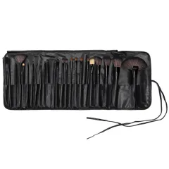 Makeup Brush With Horse Hair Black Wood Color Makeup Full Set - Black Ribbon Horse Hair - View 1