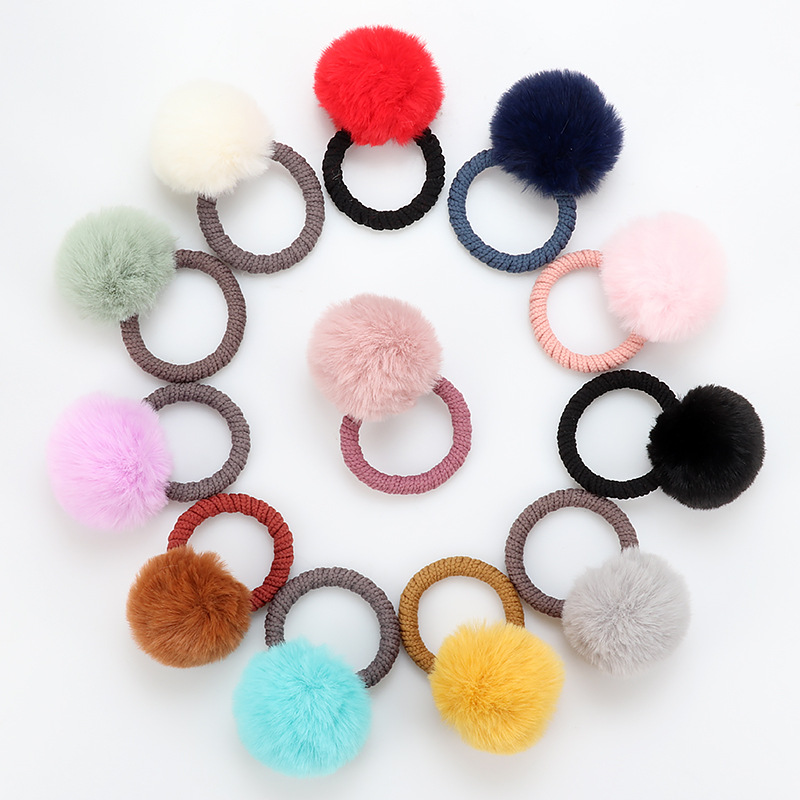 Title 2, Hair Band Cashmere Hair Ball Rubber Band Hair Rope