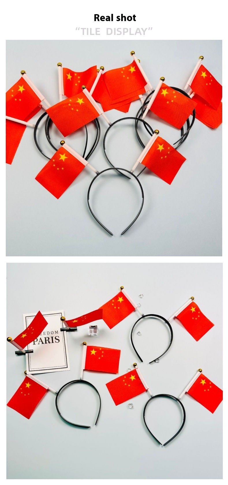 The Five-starred Red Flag Accessories Hair Hoop Barrettes
