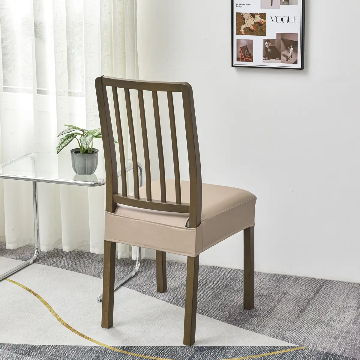 Water- And Oil-resistant, Fully Enclosed Leather Chair Cover With Buckle