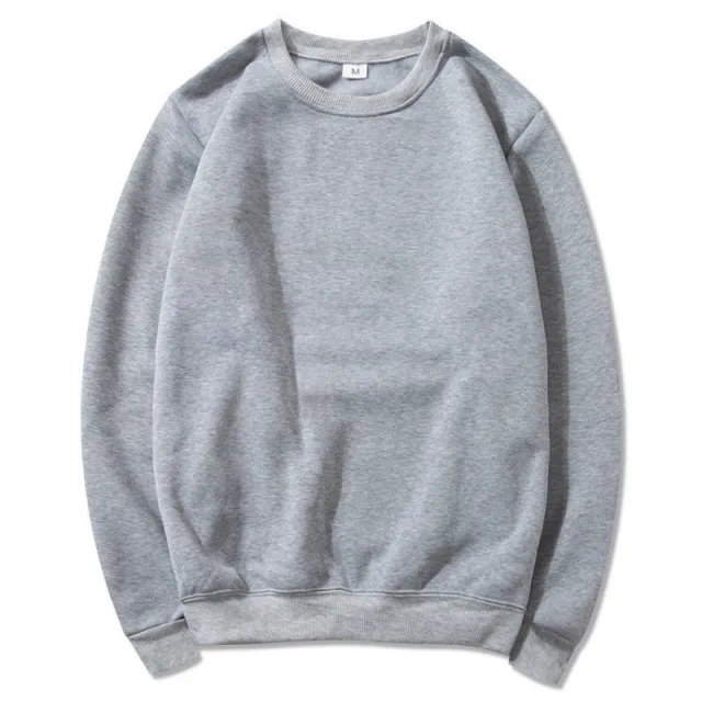Men's Casual Pullover Round Neck Sweatshirt Light Gray - Shop at LoveMi