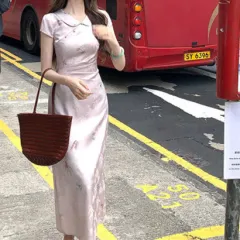 Women's Retro Casual Elegant Jacquard Cheongsam Dress - View 1