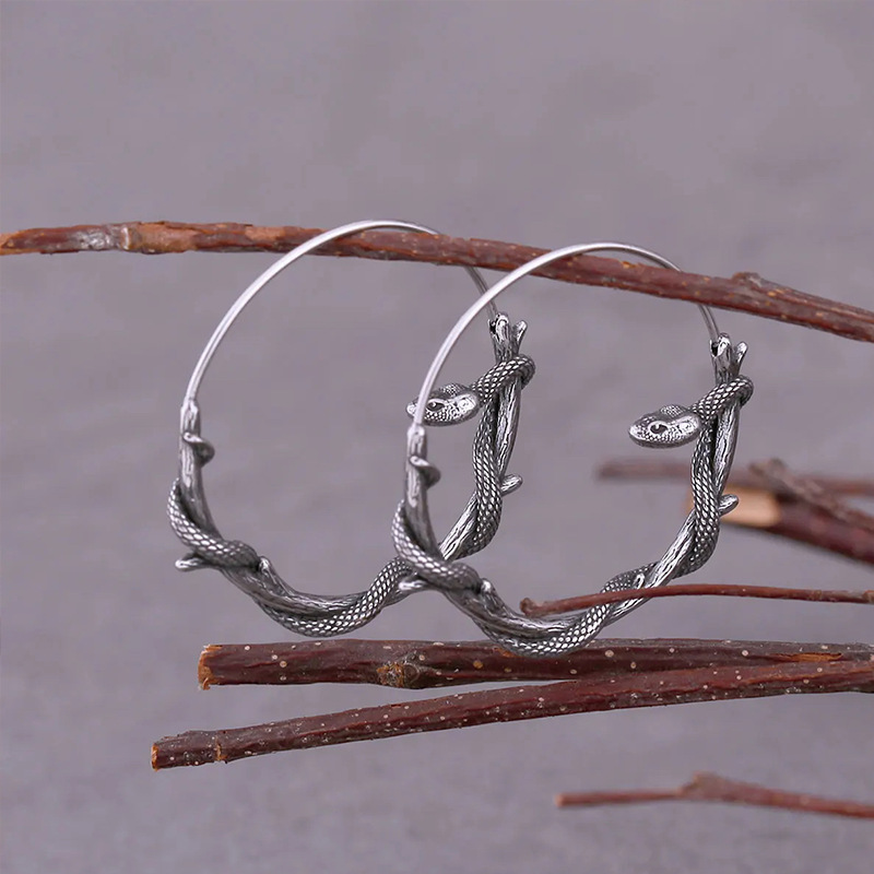 Women's Temperament Personalized Round Ring Animal Snake Earrings