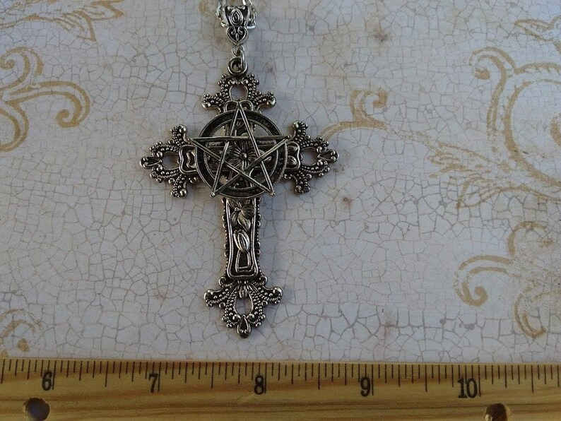 Big Moth Cross Necklace Skull Moth Necklace