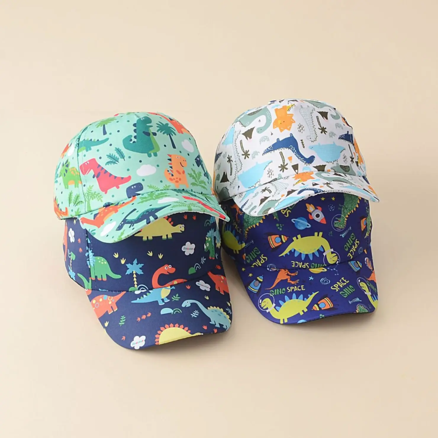 Boys Cartoon-Print Dinosaur Peaked Cap