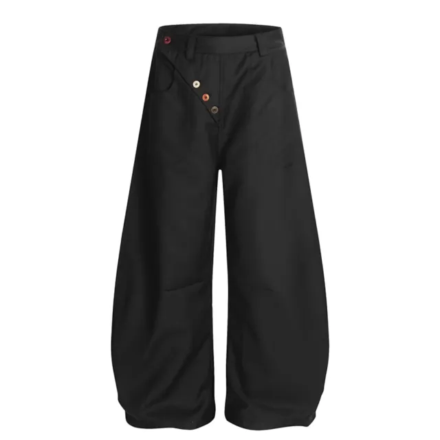 American style Vintage Women's Versatile Wide leg Pants Black - Shop at LoveMi
