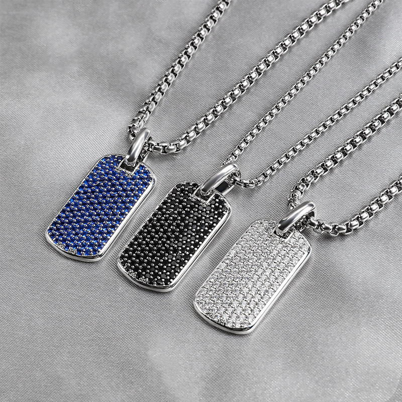 Stainless Steel Chain Diamond Brand Pendant