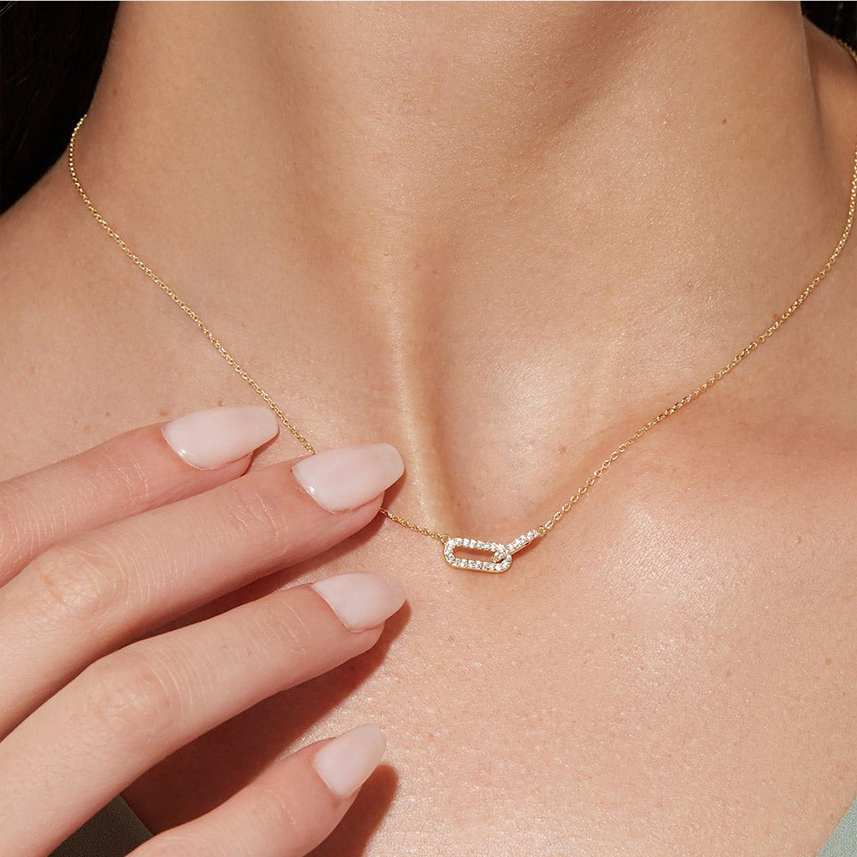 Light-luxury Minimalist Interlocking-link Necklace