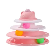 Cat Self-Hi Track Amusement Plate Interactive Educational Toys - Pink And White - View 1