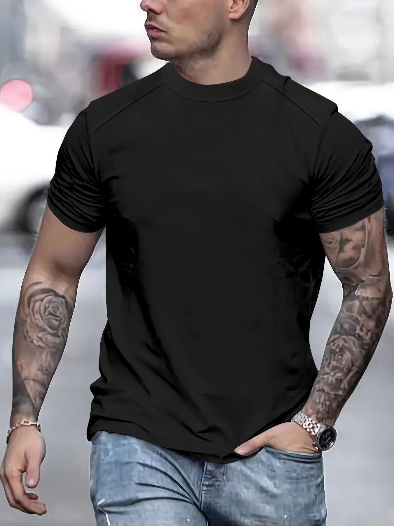 Title 6, T-Shirt Crew Neck Casual Trendy Tops für einen ...