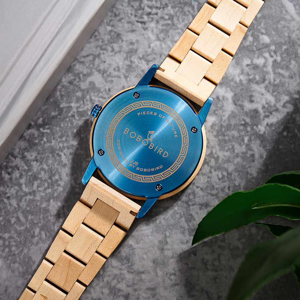 Natural Wooden Men's Watch - Vintage Minimalist Design Casual Quartz Wristwatch for Young Adults 8