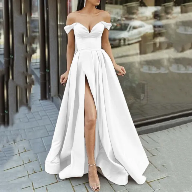Women's Clothing Multi color Tube Top V neck Backless Large Swing Split Sleeveless Dress White - Shop at LoveMi