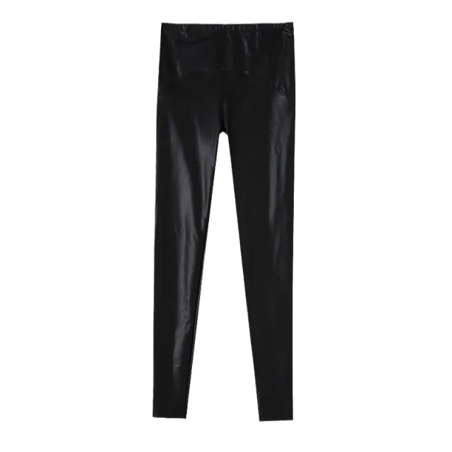 PU Leather Pants Female Fleece lined Base Plus sized Plus Size Sheep Black - Shop at LoveMi