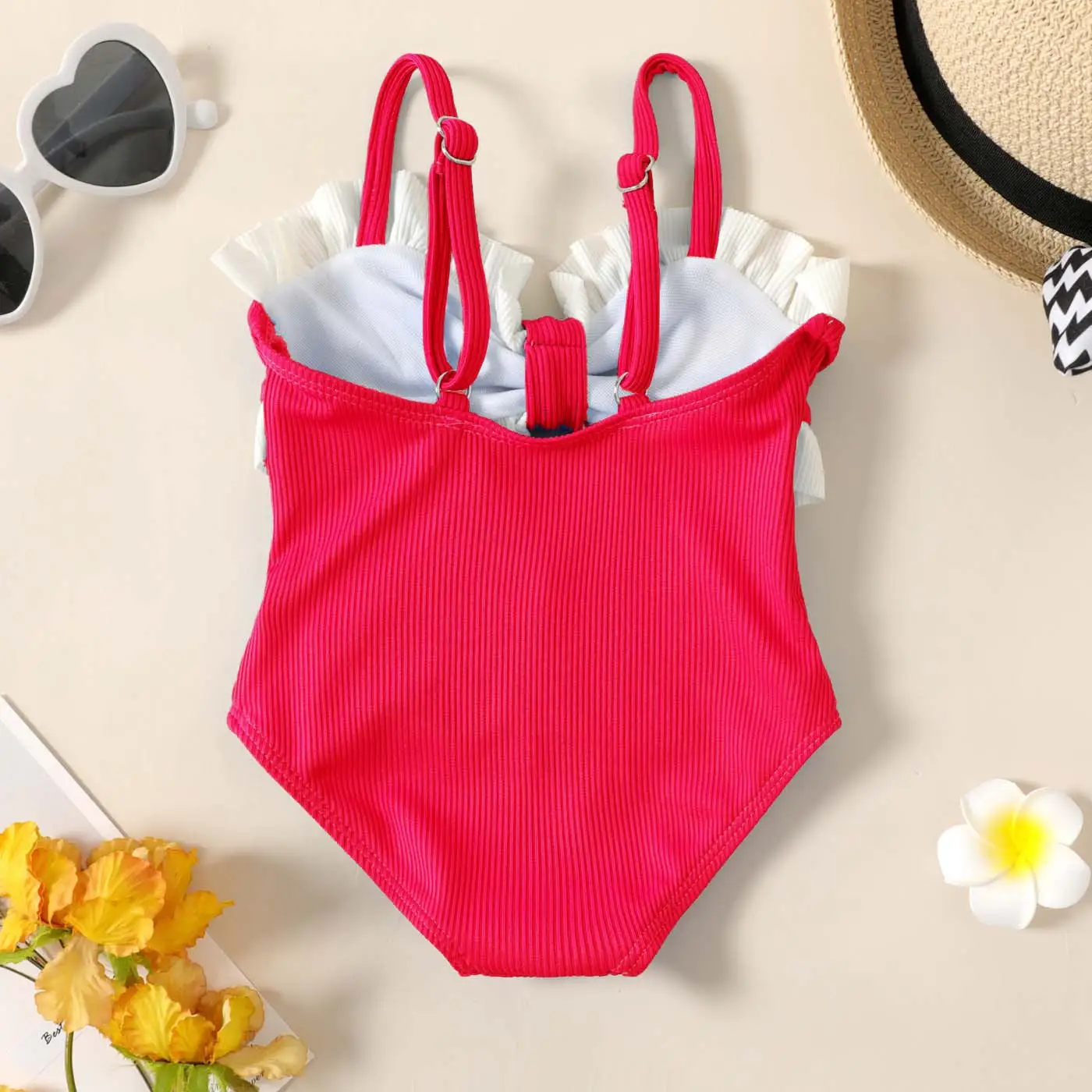 One Piece Swimsuit Girls' Polka Dot Flying Bow