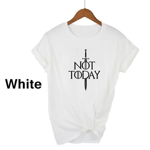 Women's NOT TODAY Letter Printed Casual Loose Short Sleeves T shirt White - Shop at LoveMi