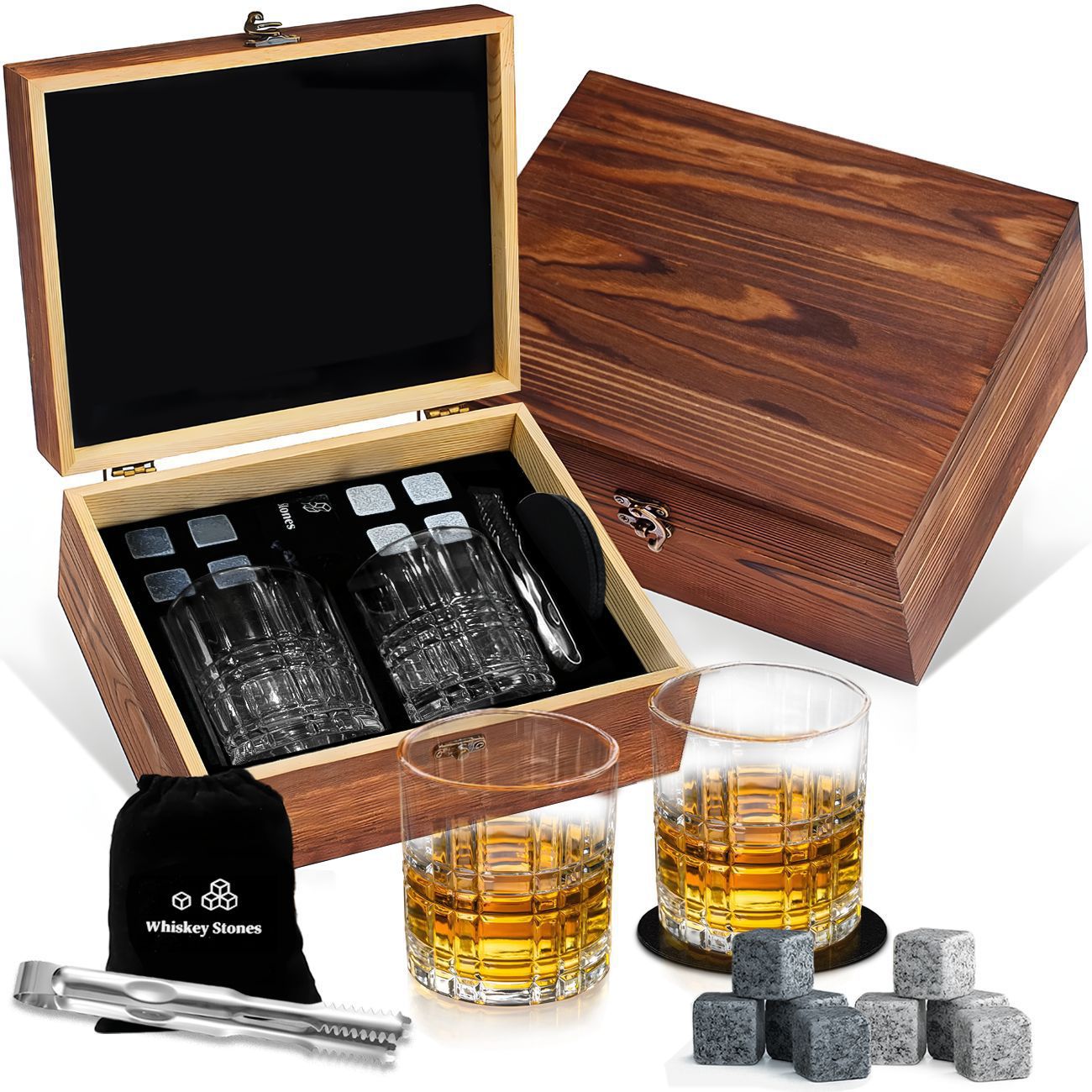 2Cup 8Stone Gift Box Granite Ice Stone Set