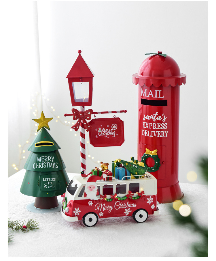 Title 4, Wrought Iron Post Box Mailbox Sledge Snowman Ho...