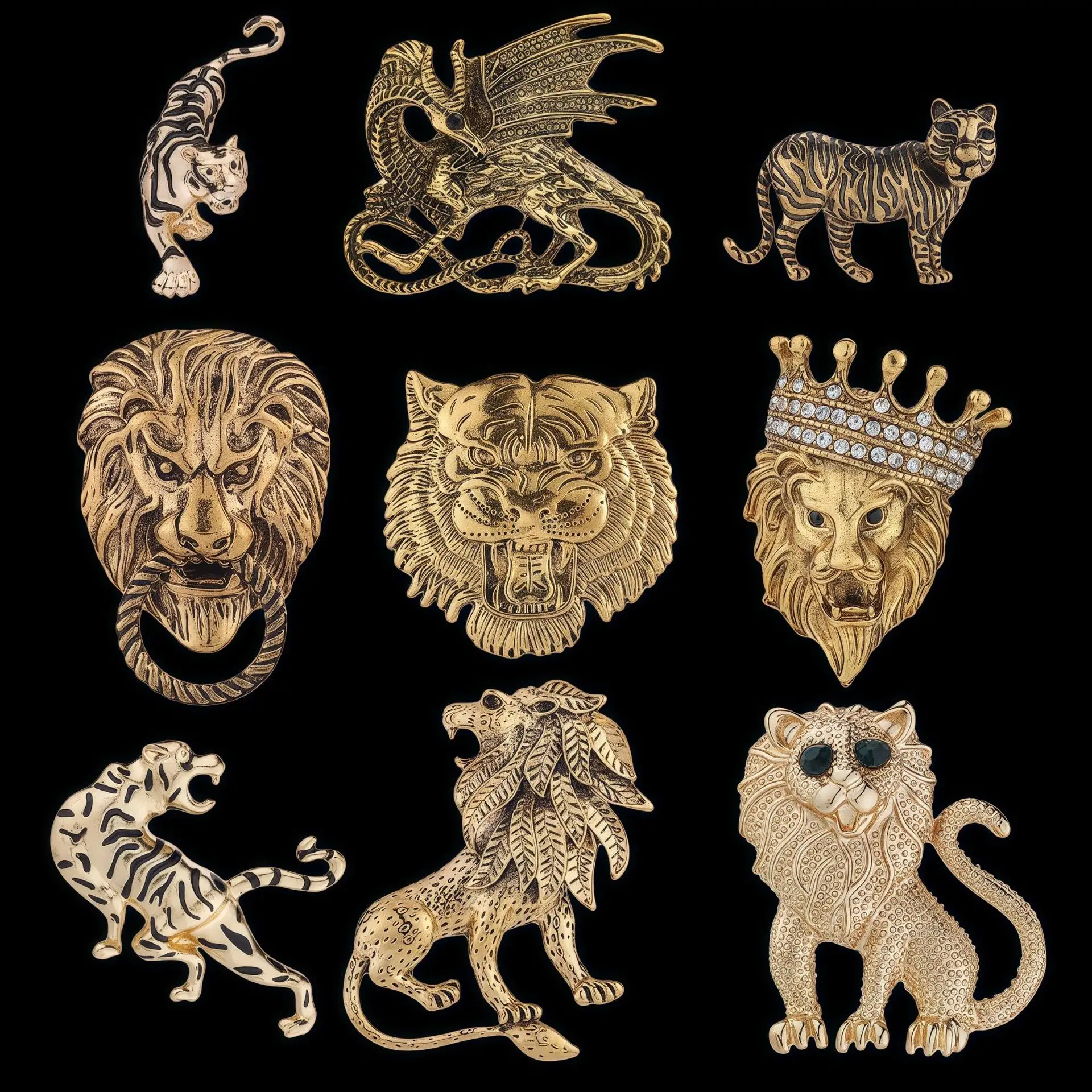 Fierce Lion Head And Tiger Personalized Vintage