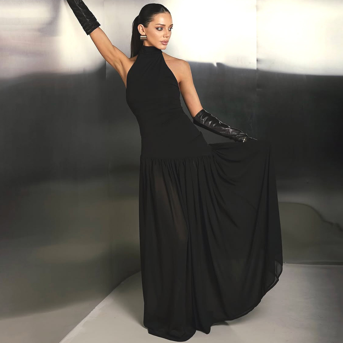 Women's Fashion Slim Fit Skirt Solid Color Dress