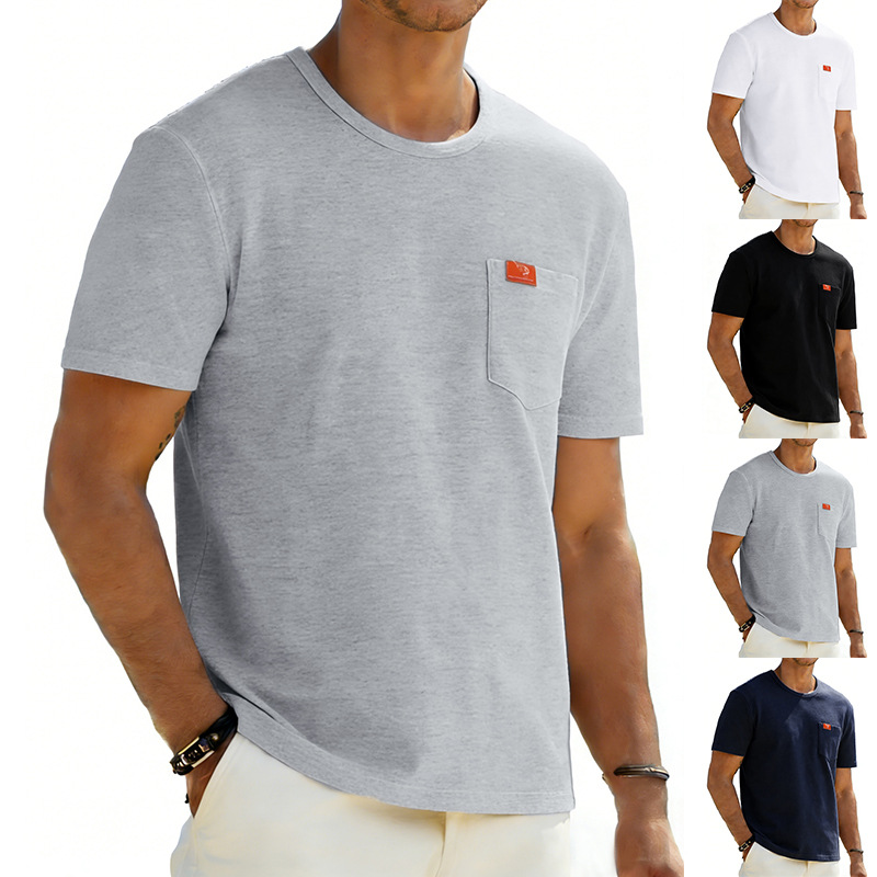 Men's Loose-fit Retro Simple Casual Crew-neck Short-sleeve T-shirt