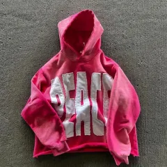Spring And Autumn New Women's Sweater Fashion Personalised Printed Hooded - Rose Red - View 1