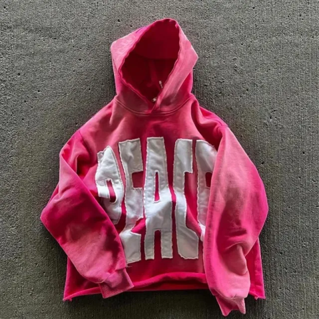 Spring And Autumn New Women's Sweater Fashion Personalized Printed Hooded Rose Red - Shop at LoveMi