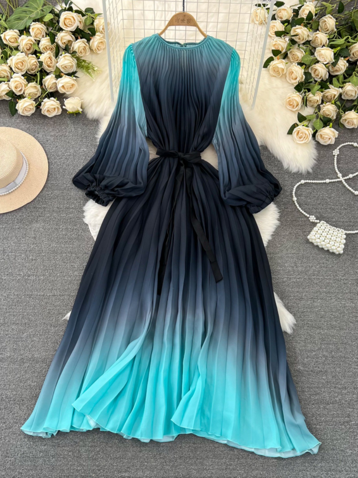 A-Line Pleated Midi Dress, picture 7 of 9